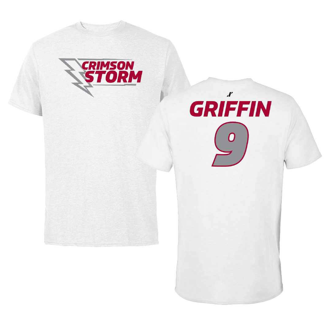 Southern Nazarene University Rugby (M) White Performance Tee - #9 Roger Griffin