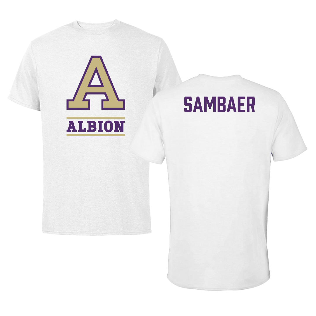 Albion College Golf (W) White Performance Tee - Julia Sambaer