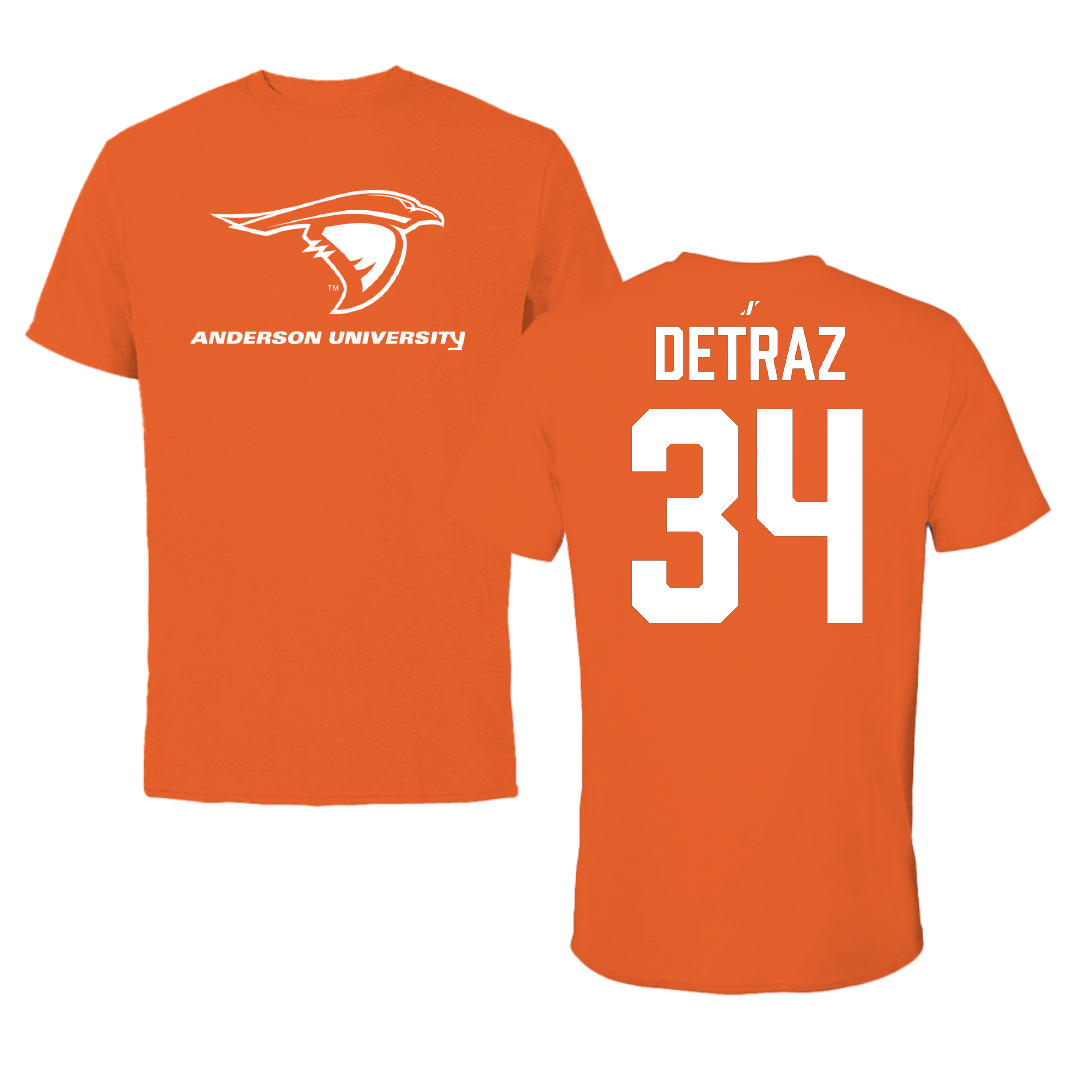 Anderson University (Indiana) Basketball Orange Tee - #34 Victoria Detraz