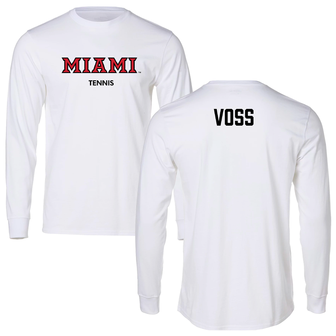 Miami University (Ohio) Tennis (W) White Performance Long Sleeve - Avery Voss