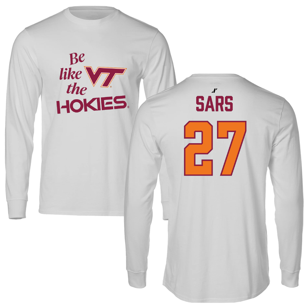 Virginia Tech Softball Light Gray Be Like Us Performance Long Sleeve - #27 Abbie Sars