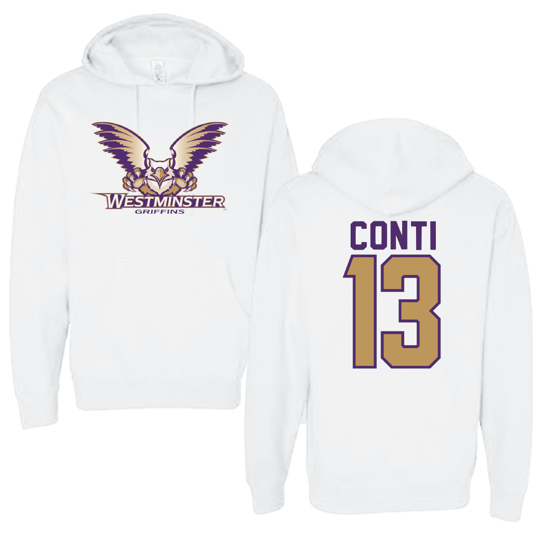 Westminster University (Utah) Lacrosse White Hoodie - #13 Cam Conti