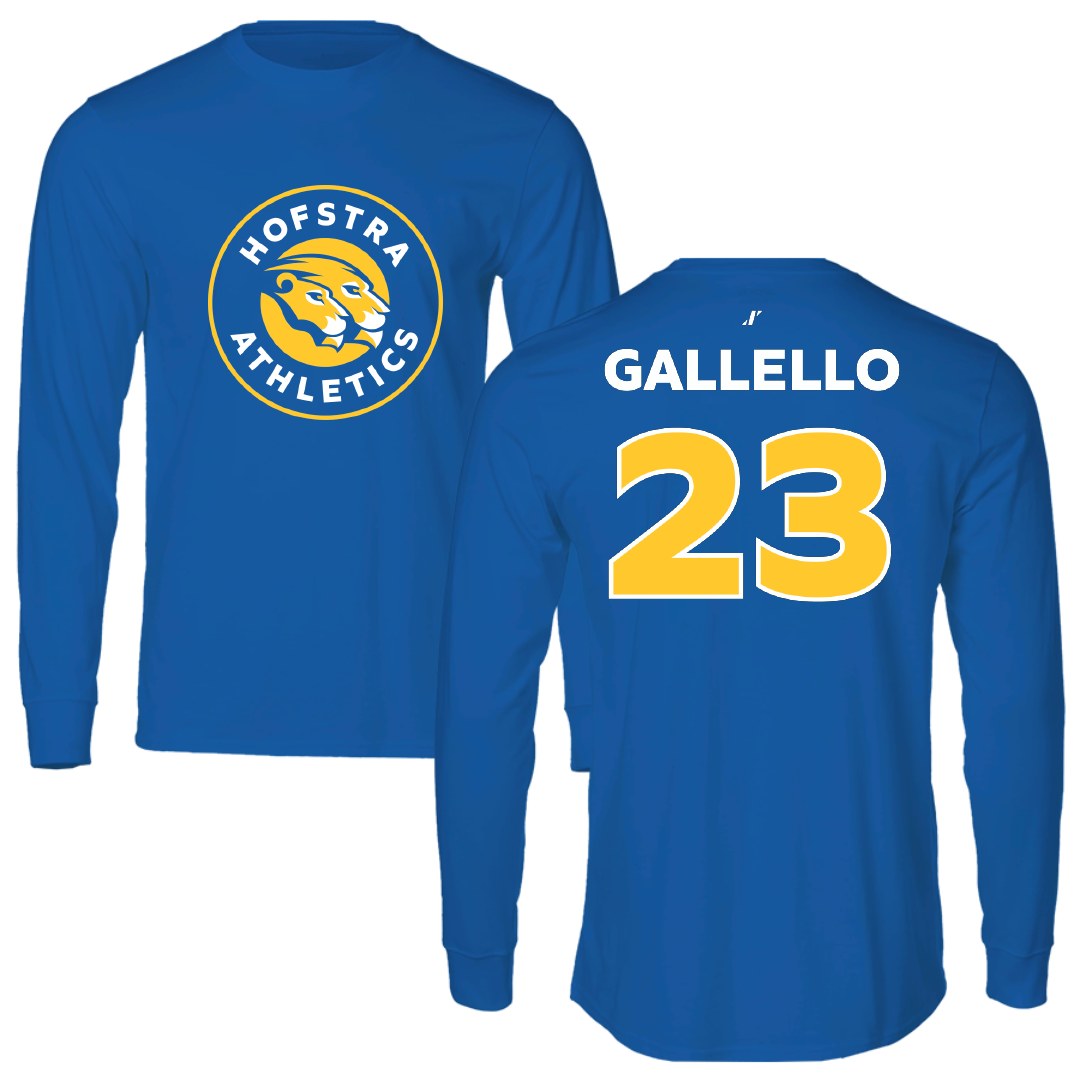 Hofstra University Baseball Blue Performance Long Sleeve - #23 Nick Gallello