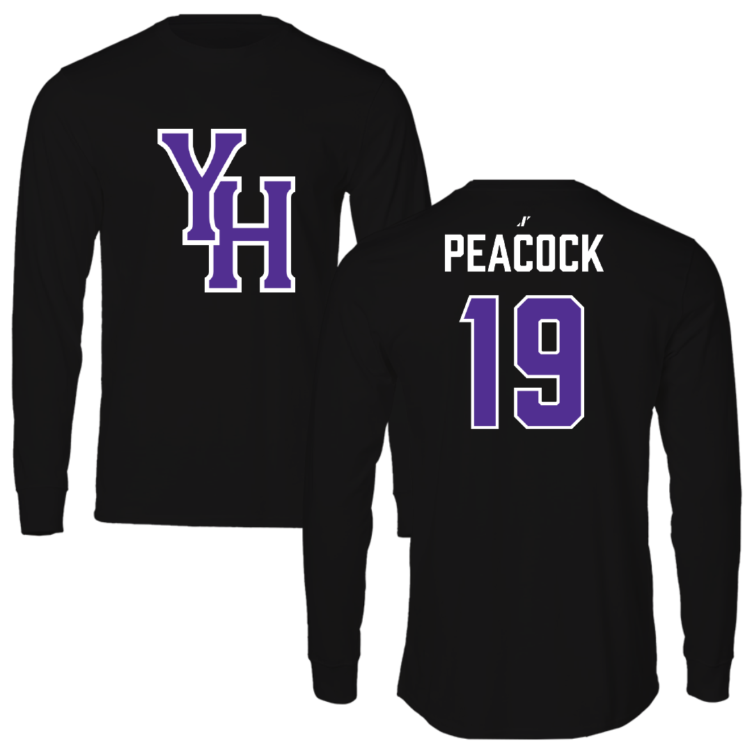 Young Harris College Lacrosse Black Performance Long Sleeve - #19 Braxton Peacock