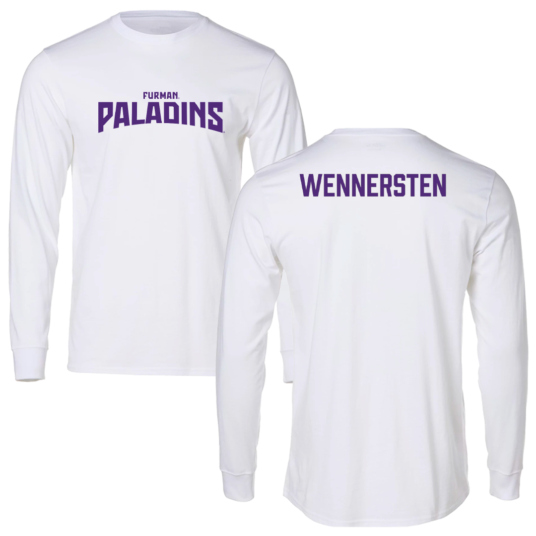 Furman University TF and XC White Classic Long Sleeve - Camryn Wennersten