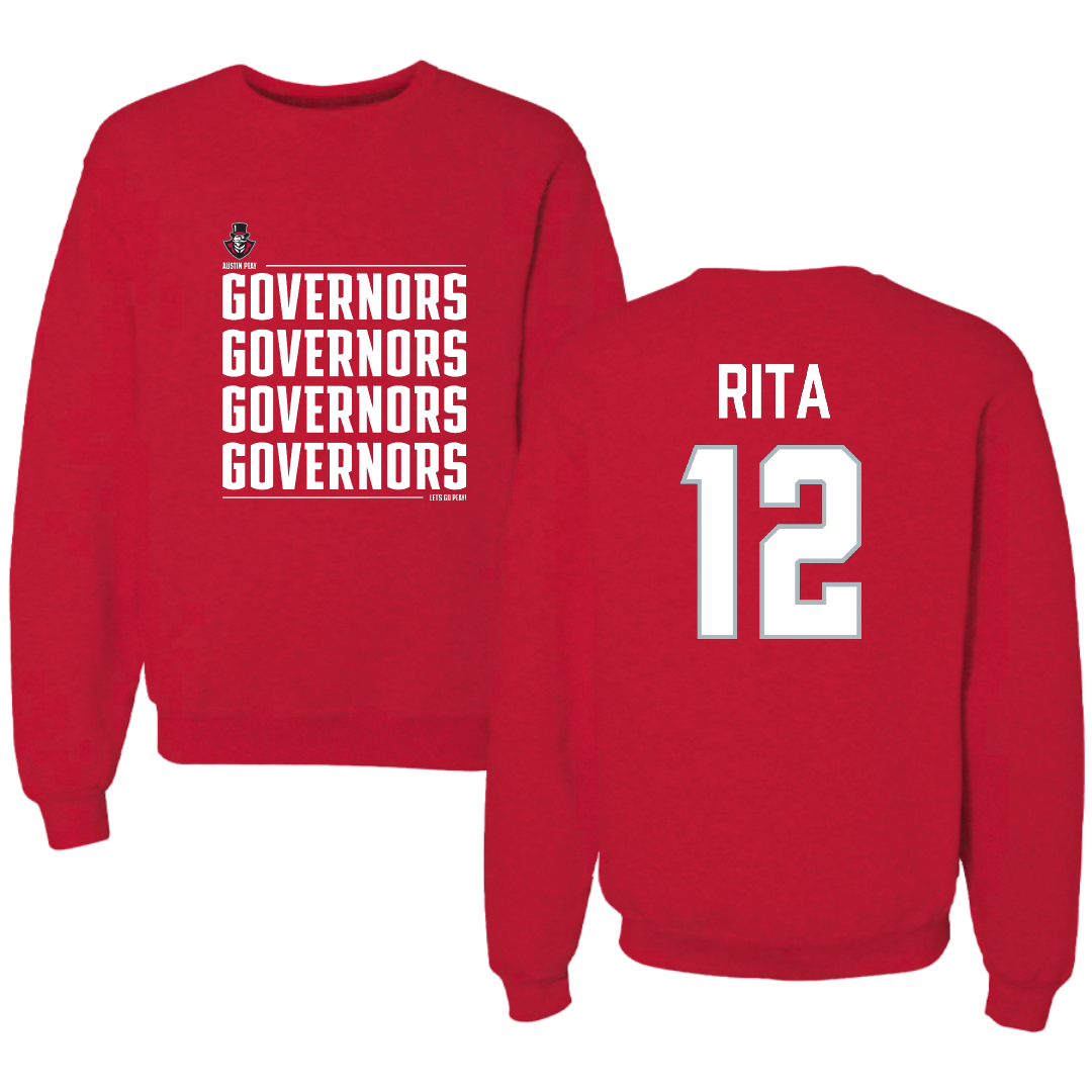 Austin Peay State University Beach Volleyball Red General Crewneck - #12 Anna Rita