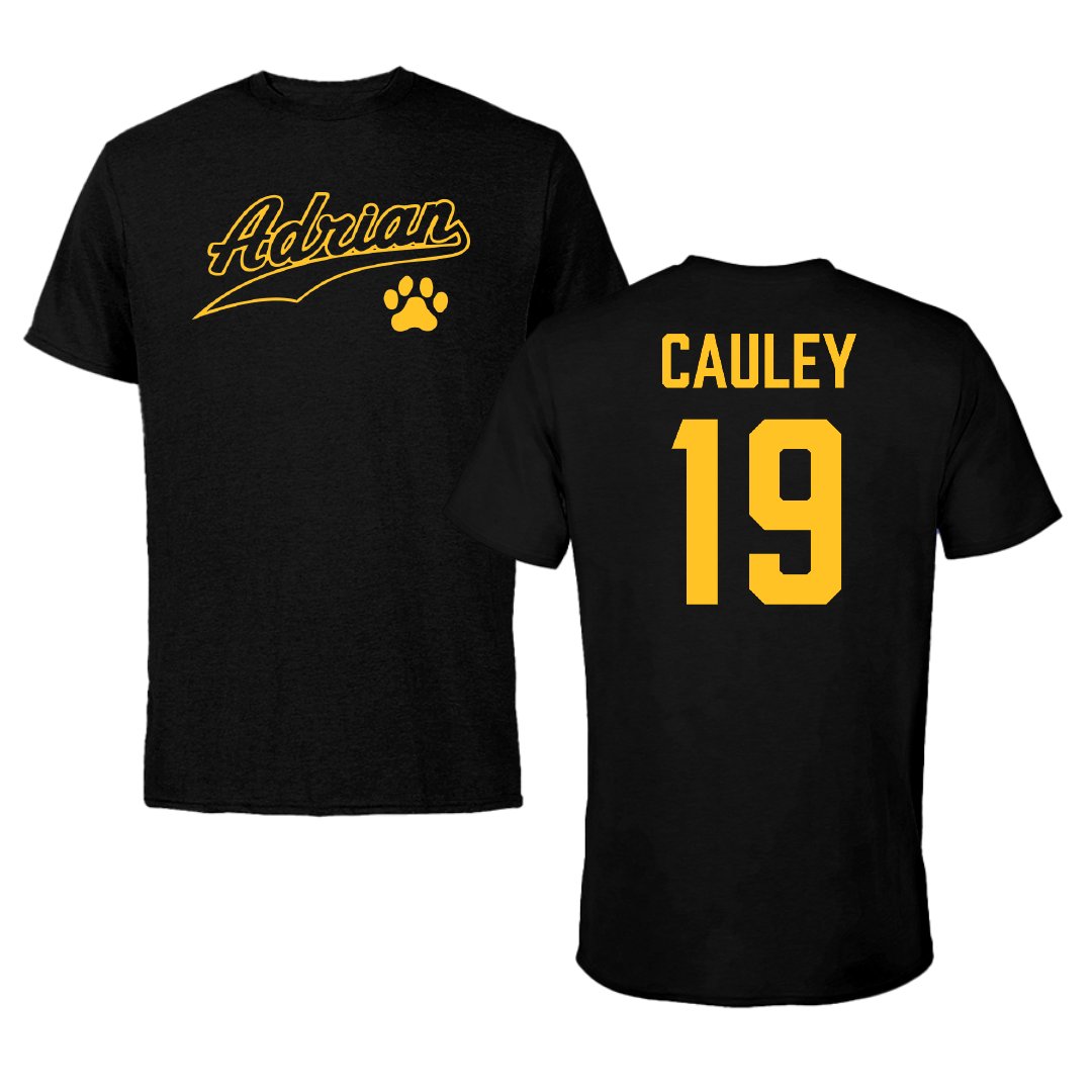 Adrian College Volleyball (M) Black Performance Tee - #19 David Cauley