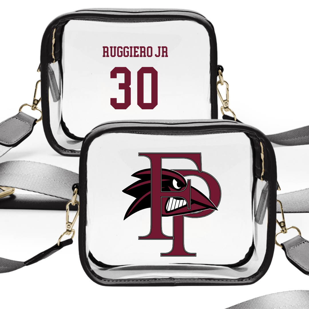 Franklin Pierce University Baseball Black Clear Stadium Bag - #30 Johnny Ruggiero Jr