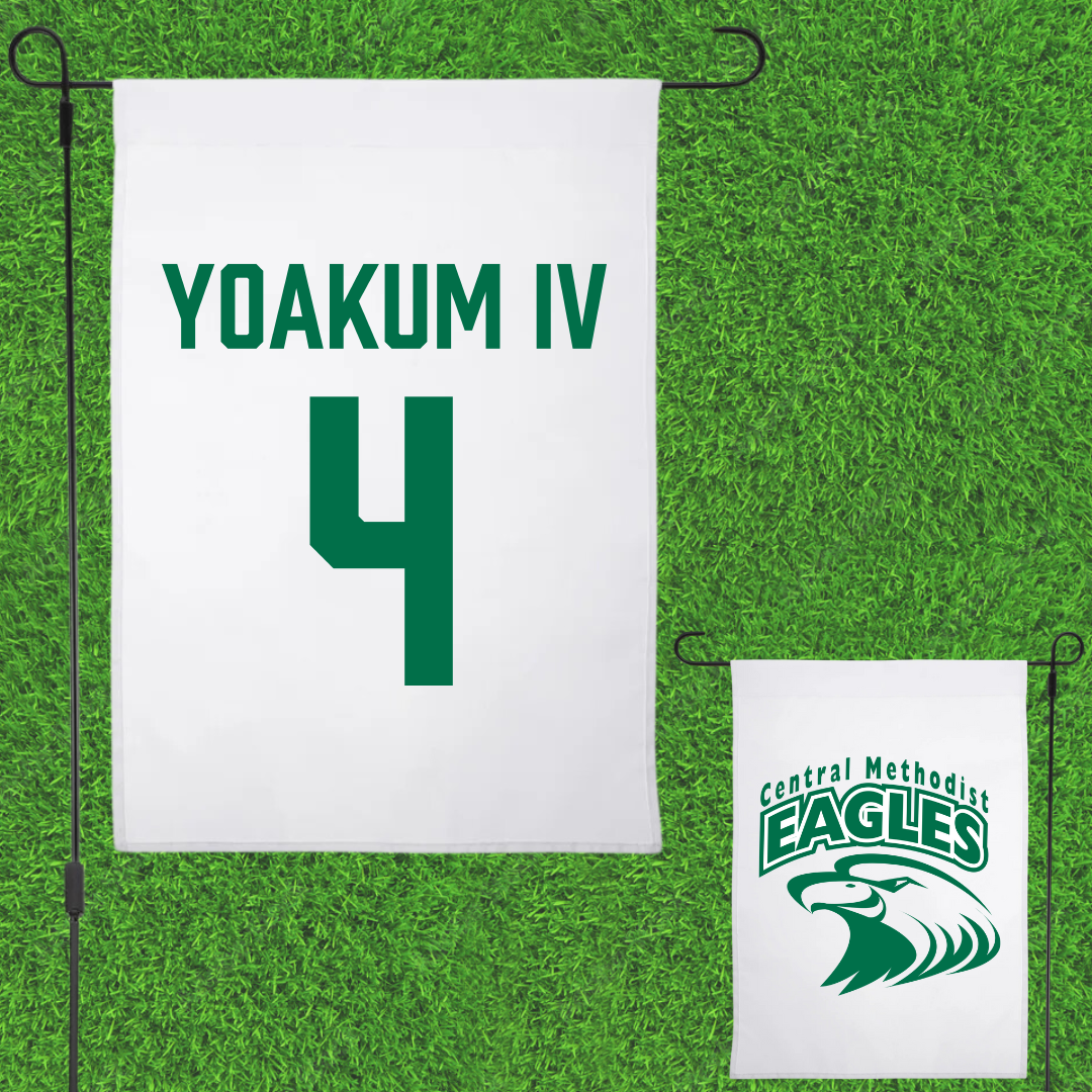 Central Methodist University Baseball White Garden Flag - #4 Simon Yoakum IV