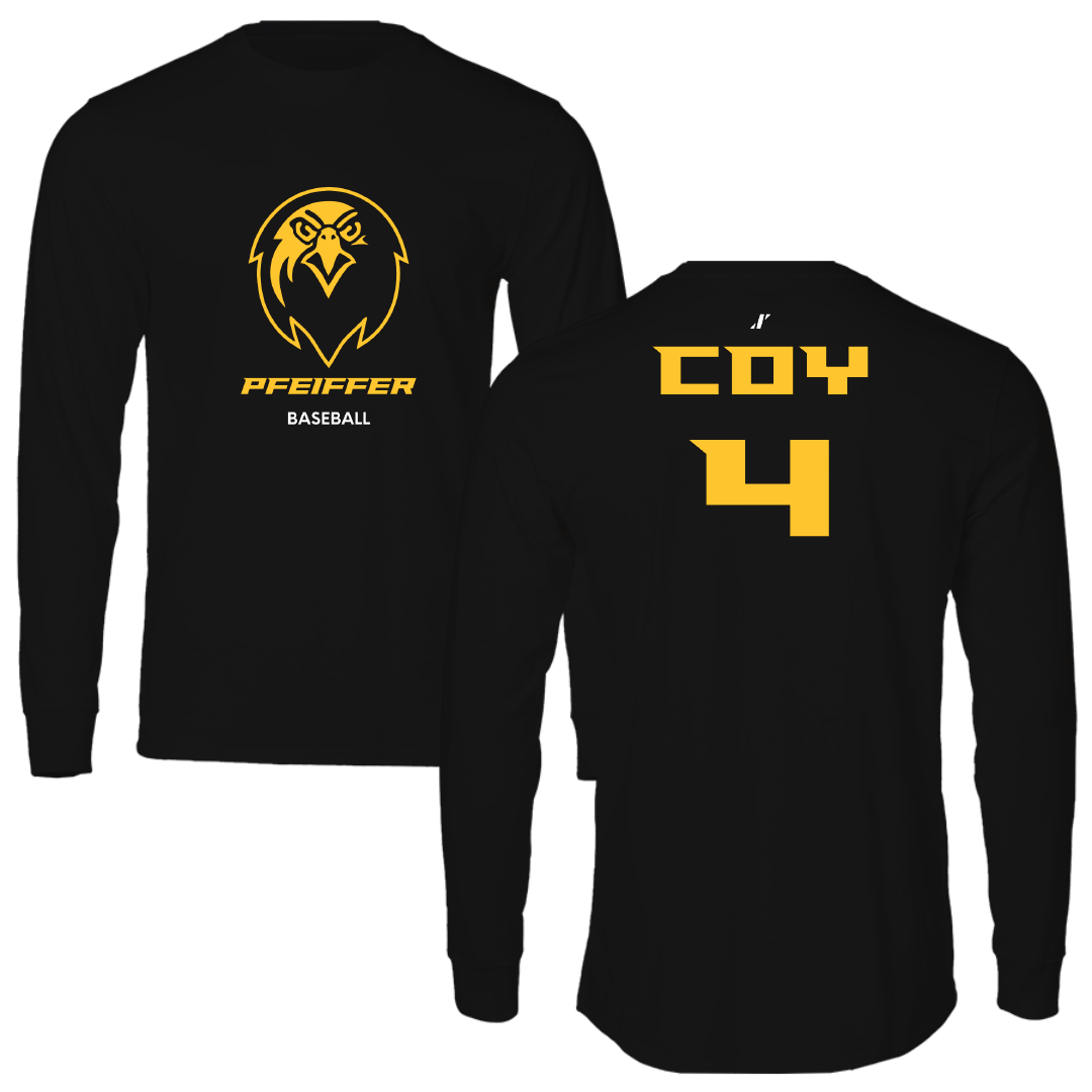 Pfeiffer University Baseball Black Long Sleeve - #4 Conner Coy