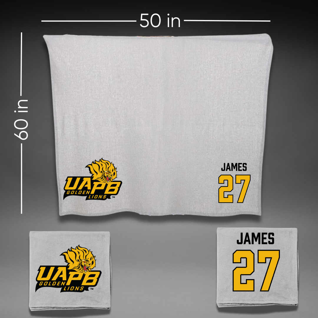 University of Arkansas-Pine Bluff Baseball Gray Blanket - #27 Reagan James