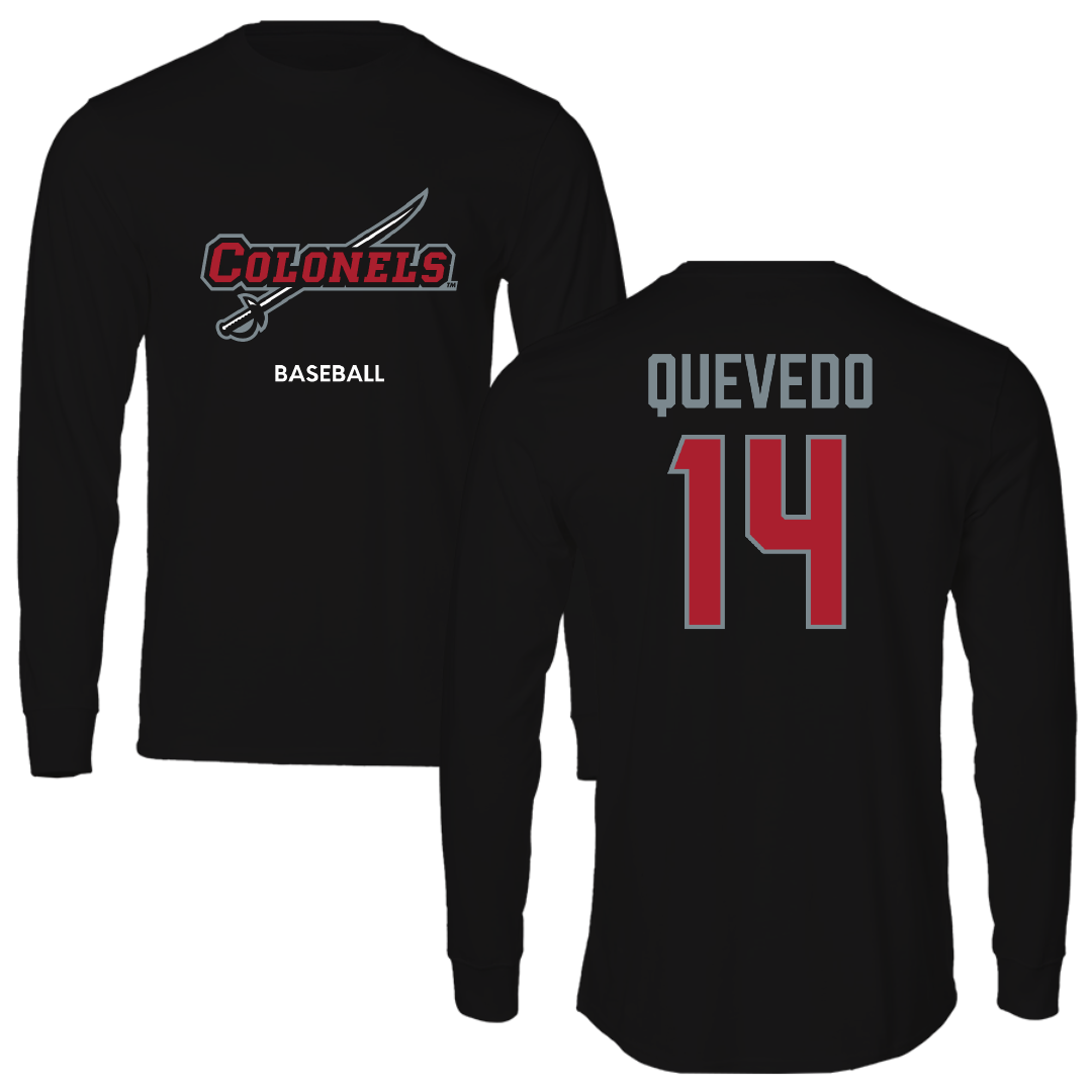 Nicholls State University Baseball Black Colonels Long Sleeve - #14 Michael Quevedo