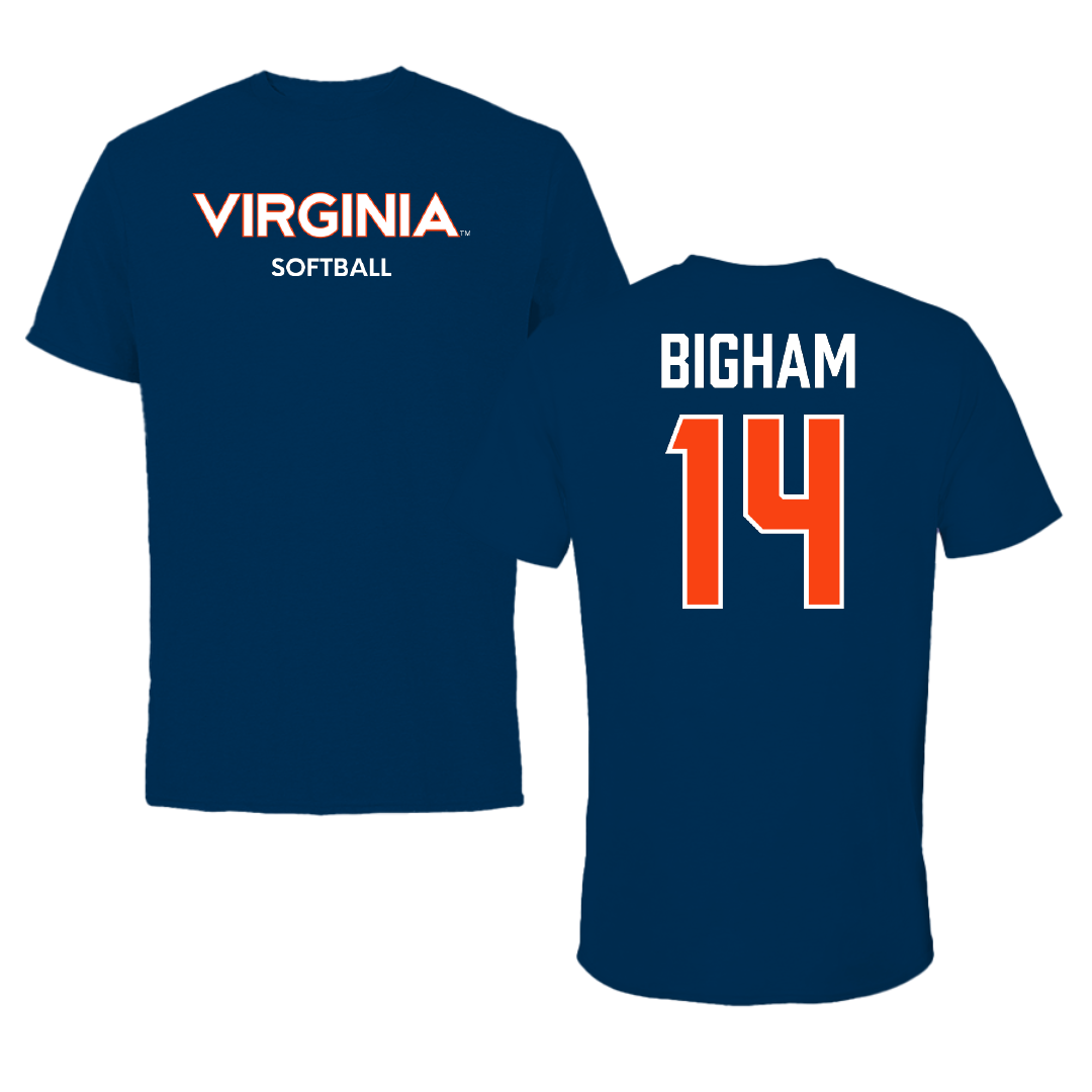 University of Virginia Softball Navy Tee - #14 Eden Bigham