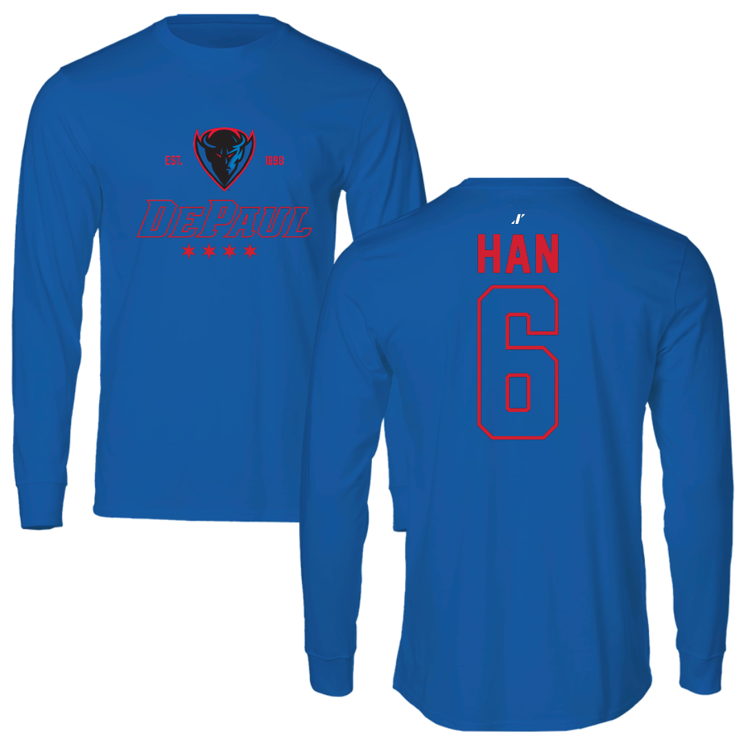 DePaul University Soccer Blue General Long Sleeve - #6 Joon Han
