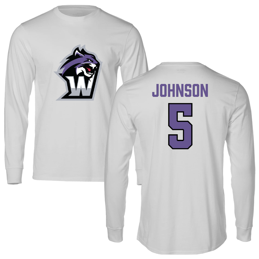 Wiley University Softball Light Gray Performance Long Sleeve - #5 Gwendolyn Johnson