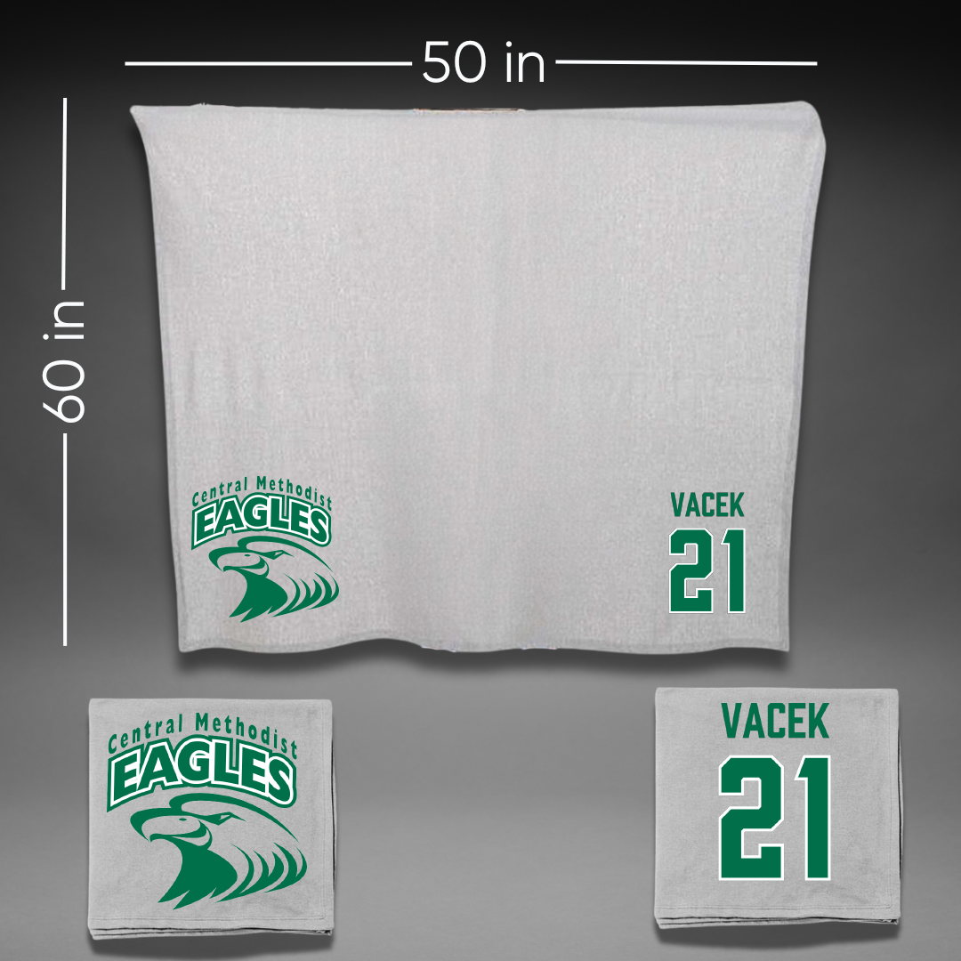 Central Methodist University Baseball Gray Blanket - #21 Stone Vacek