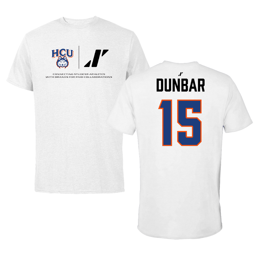 Houston Christian University Soccer (W) White Rally Tee - #15 Brynn Dunbar