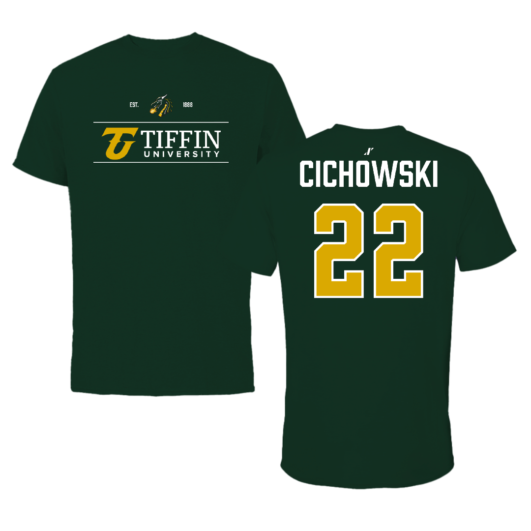 Tiffin University Soccer Forest Green General Tee - #22 Turner Cichowski