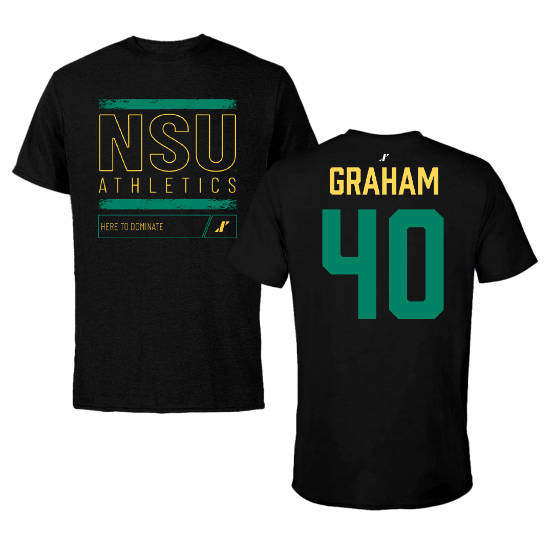 Norfolk State University Football Black Dominate Tee - #40 Xavier Graham