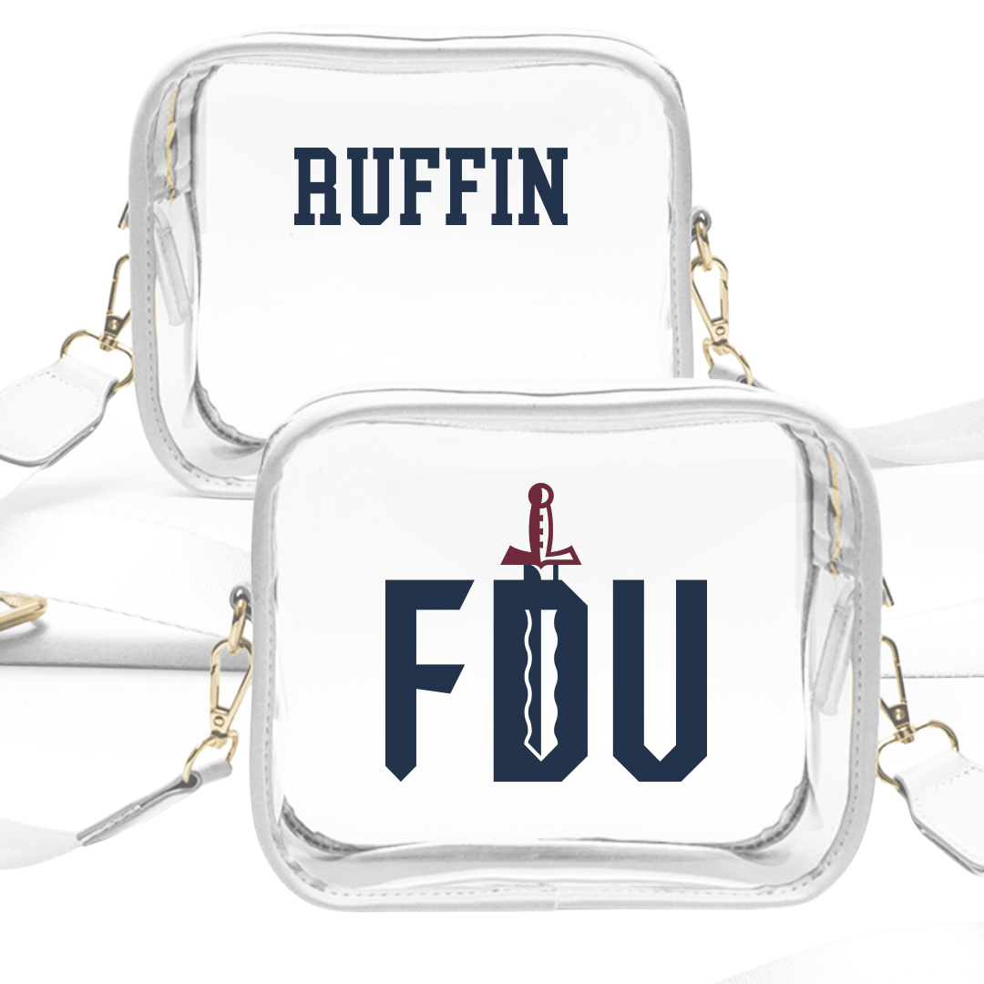 Fairleigh Dickinson University-Metropolitan Campus TF and XC White Clear Stadium Bag - Ethan Ruffin