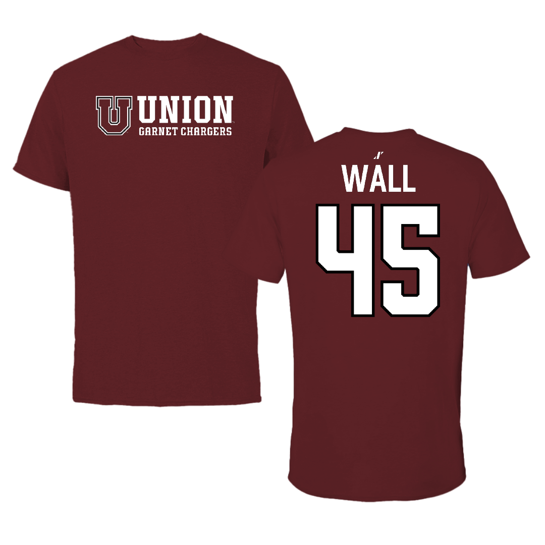 Union College Lacrosse Maroon General Tee - #45 Mike Wall