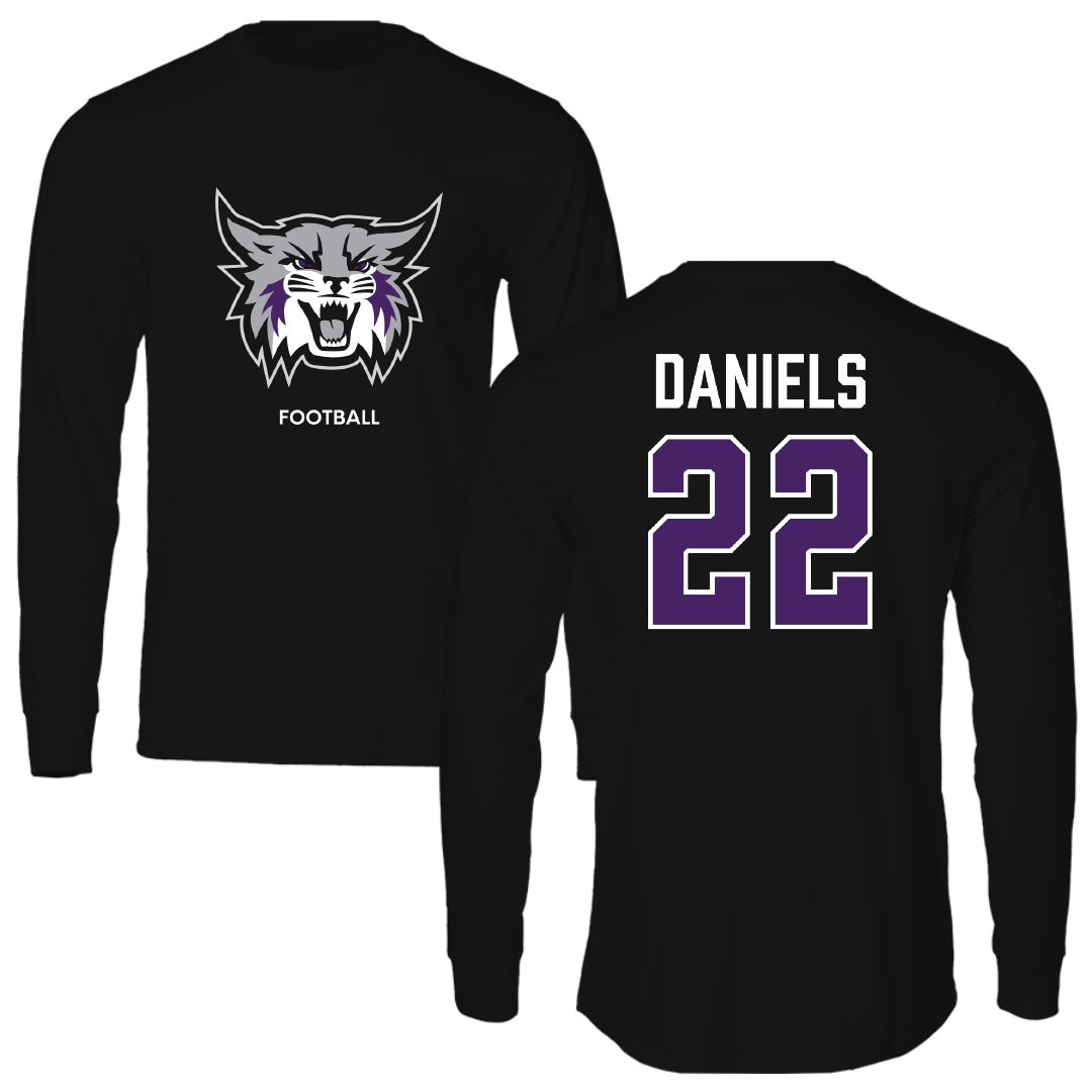 Weber State University Football Black Performance Long Sleeve - #22 Ishaan Daniels