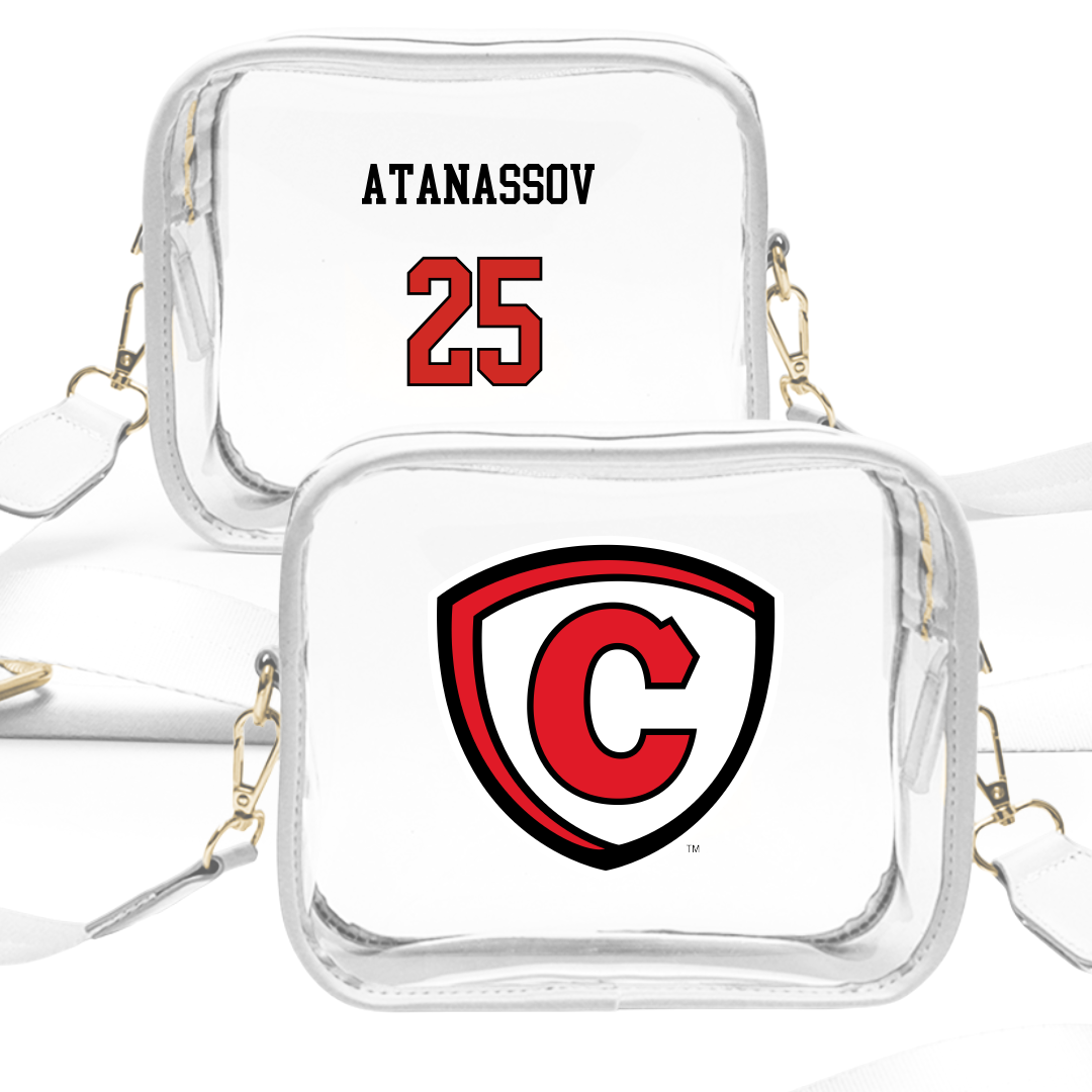 Carthage College Soccer (M) White Clear Stadium Bag - #25 Adrian Atanassov
