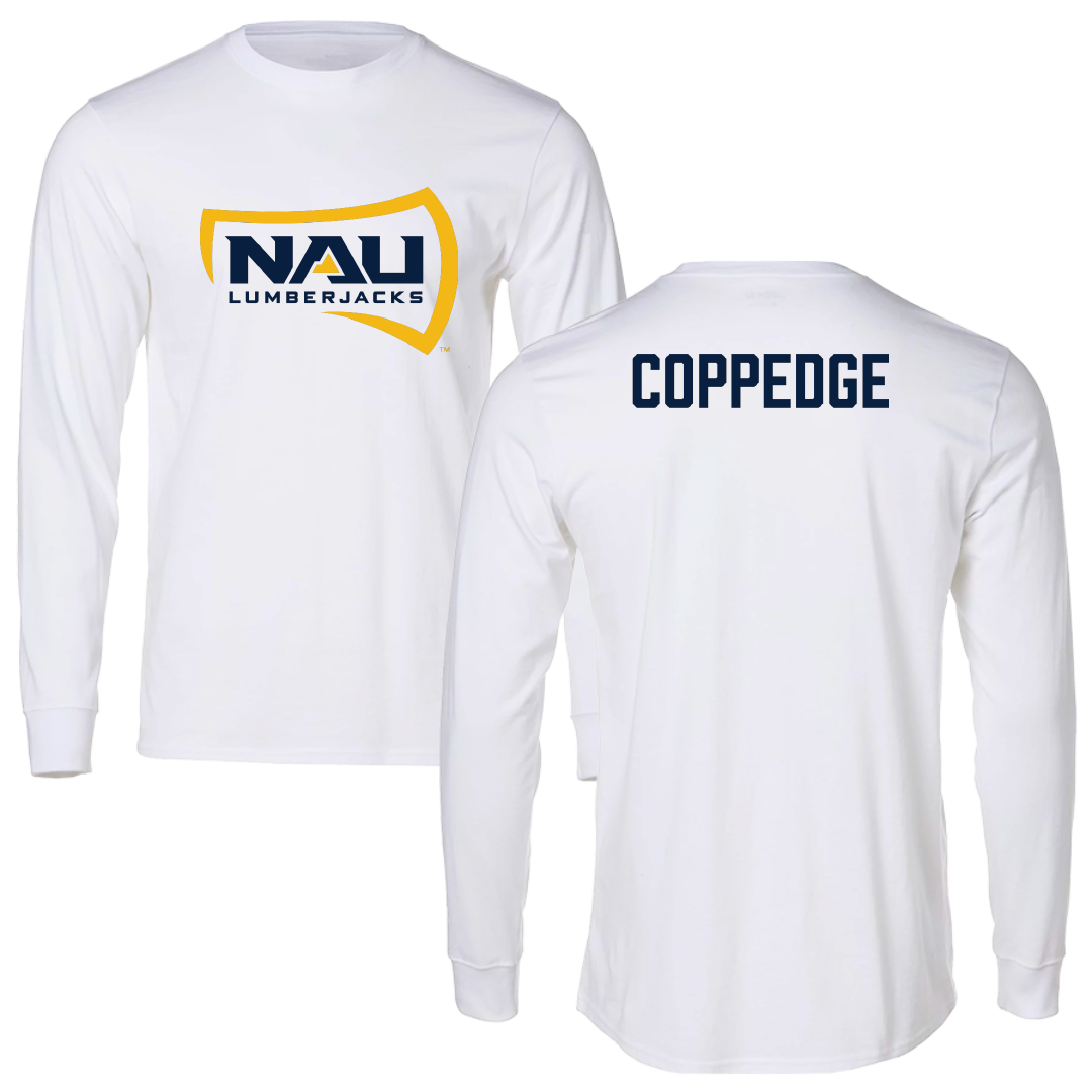 Northern Arizona University TF and XC White Performance Long Sleeve - Cole Coppedge