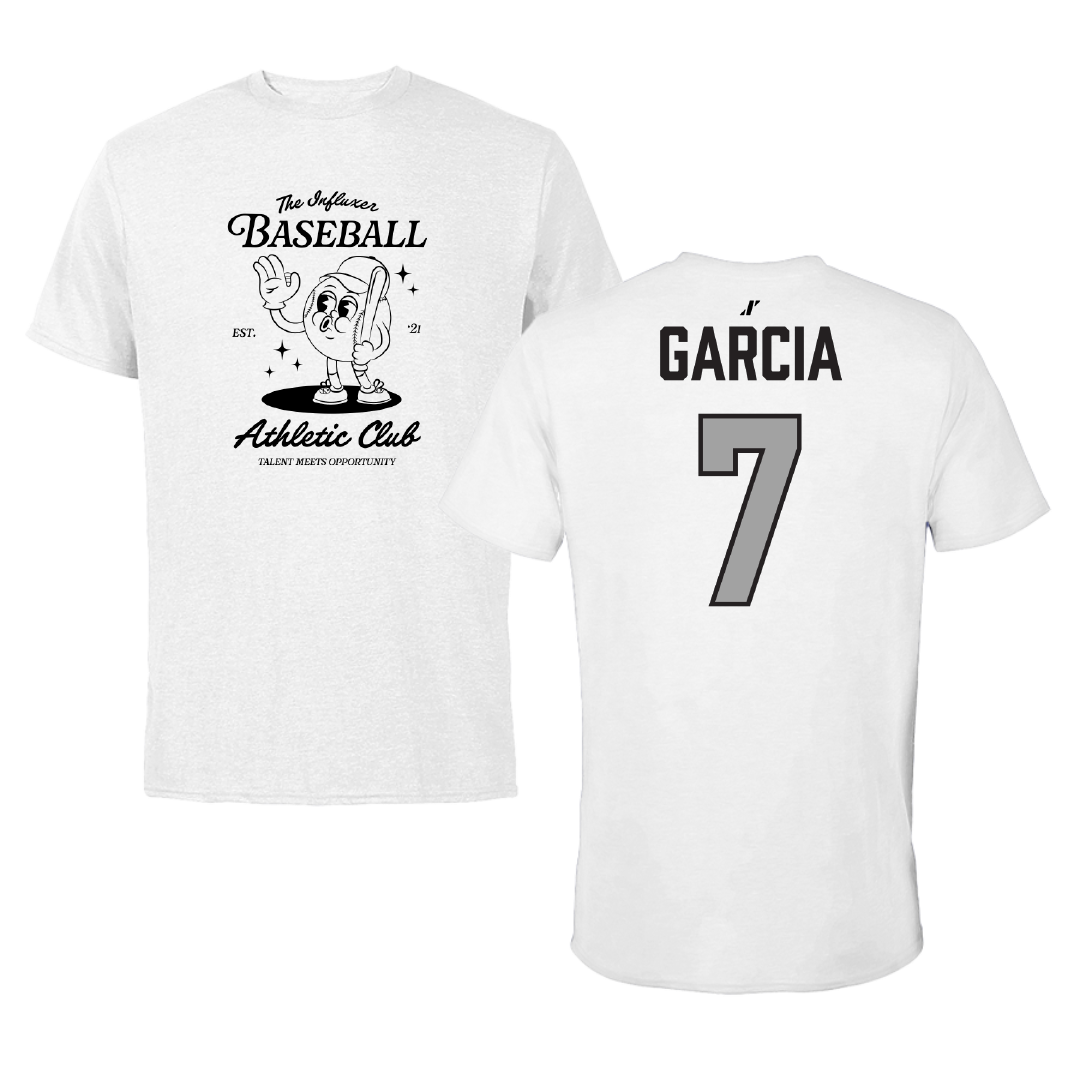 Baseball White Influxer Athletic Club Tee - #7 Emilio Garcia