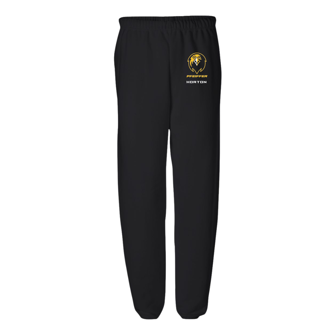 Pfeiffer University Basketball (W) Black Sweatpants - #14 Miya Horton
