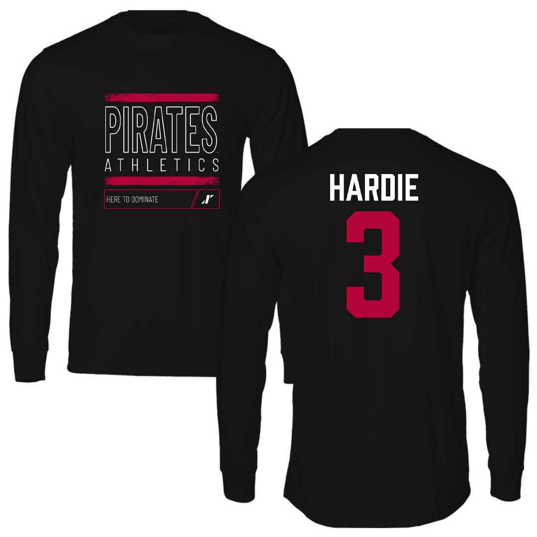 Whitworth University Baseball Black Dominate Performance Long Sleeve - #3 Jared Hardie