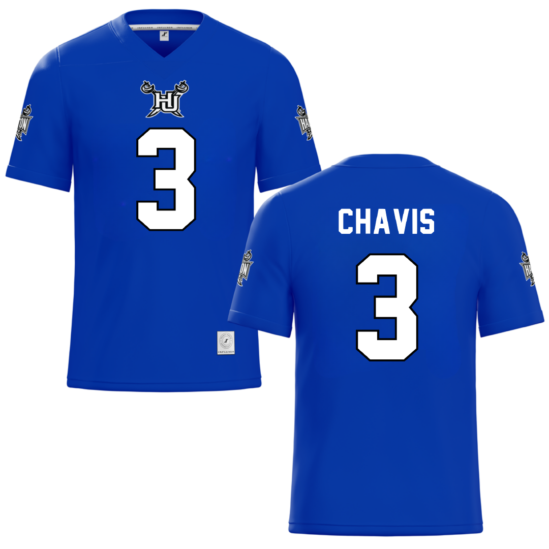 Hampton University Blue Football Jersey - #3 Jah’kei Chavis