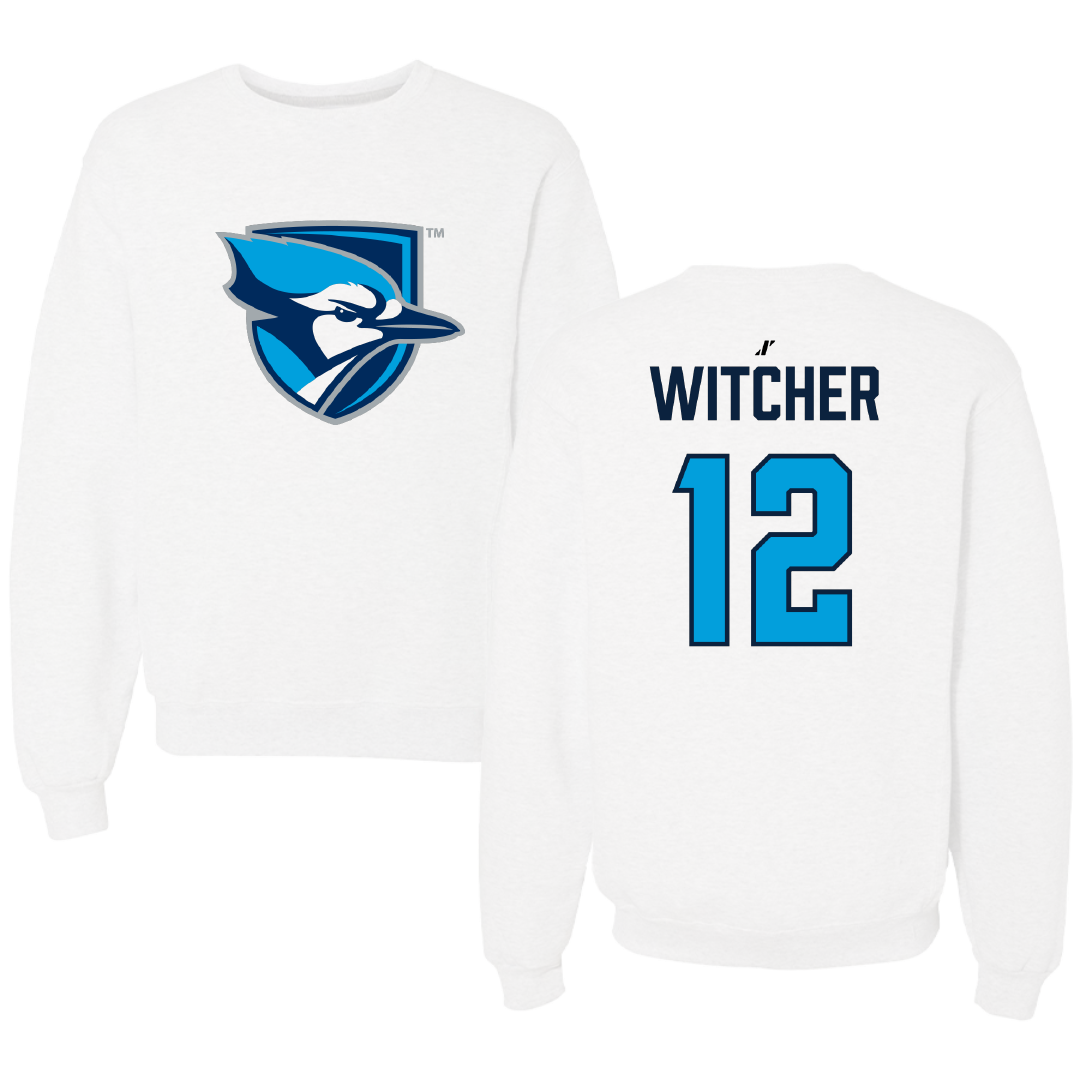 Elmhurst University Basketball (M) White Crewneck - #12 John Witcher