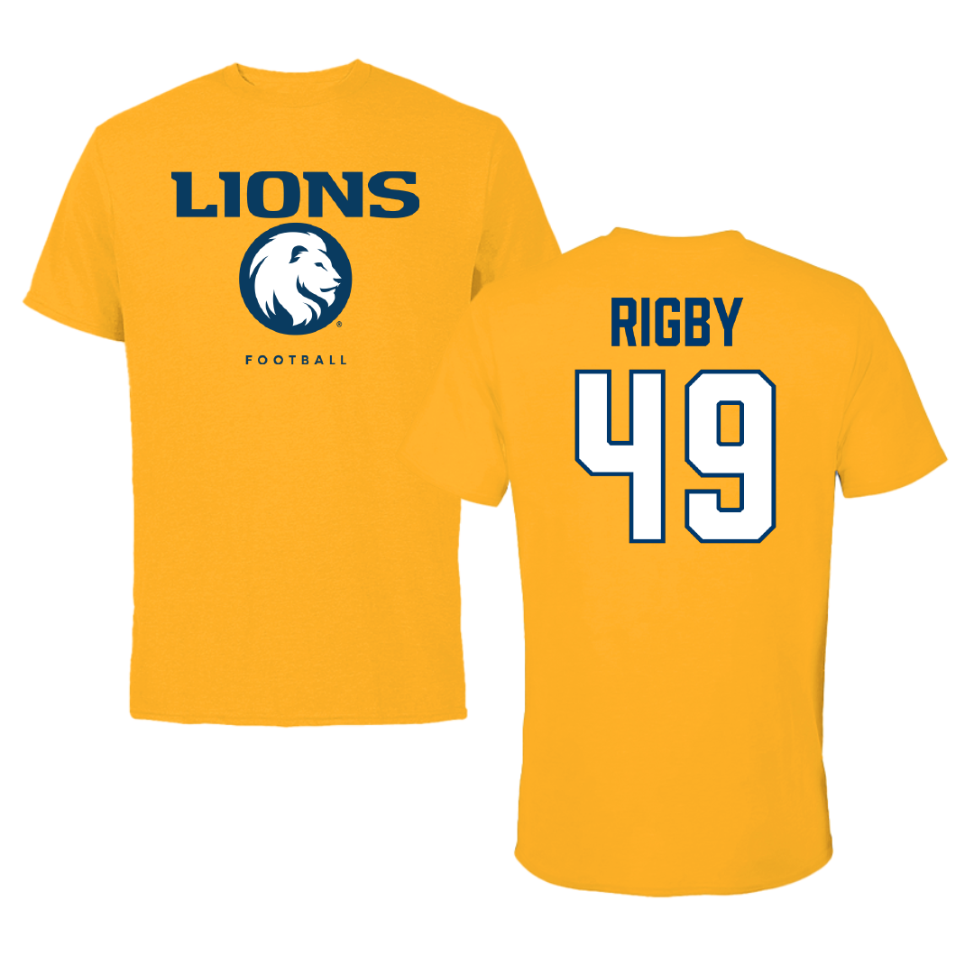 East Texas A&M University Football Gold Tee - #49 Ozlo Rigby