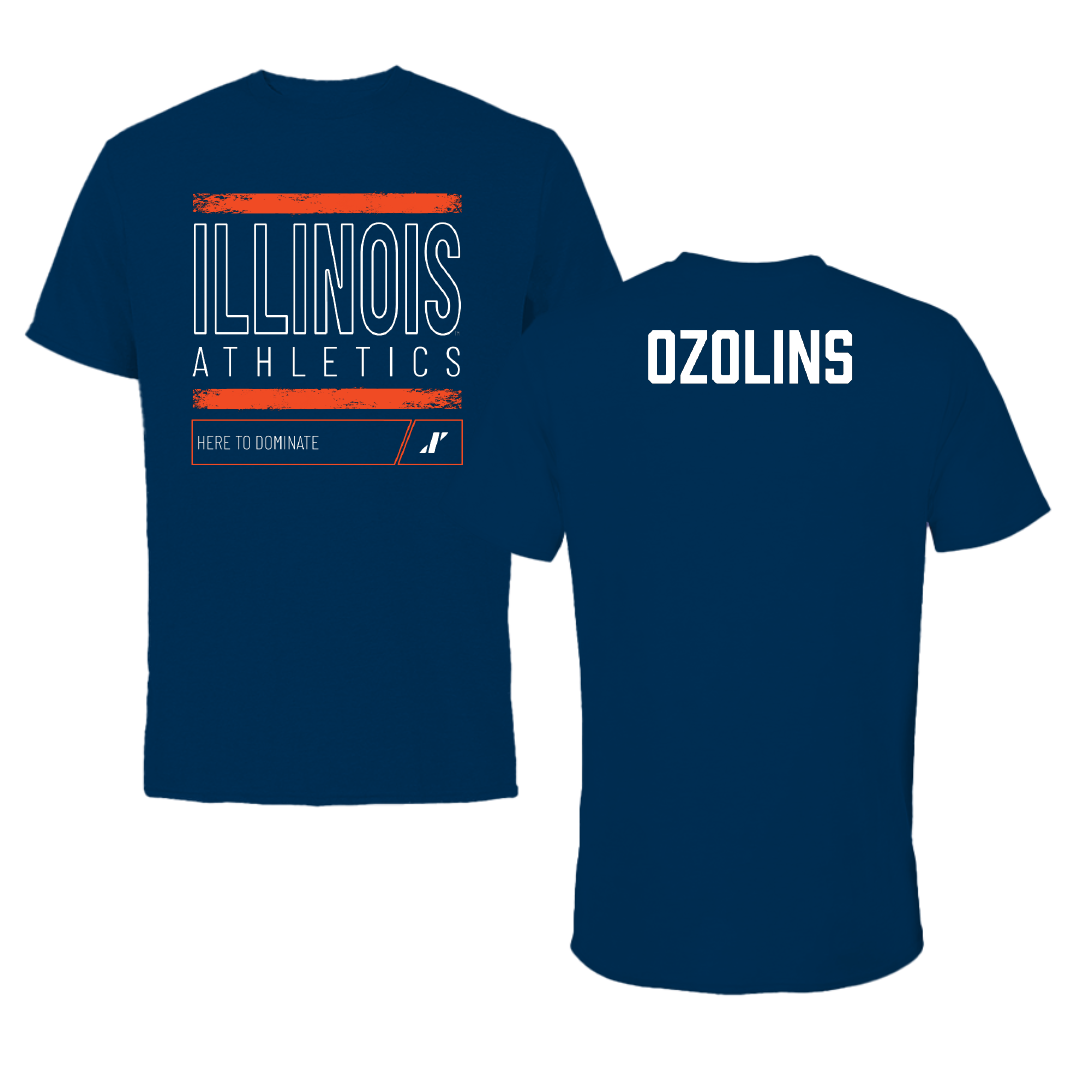 University of Illinois Tennis Navy Dominate Performance Tee - Karlis Ozolins
