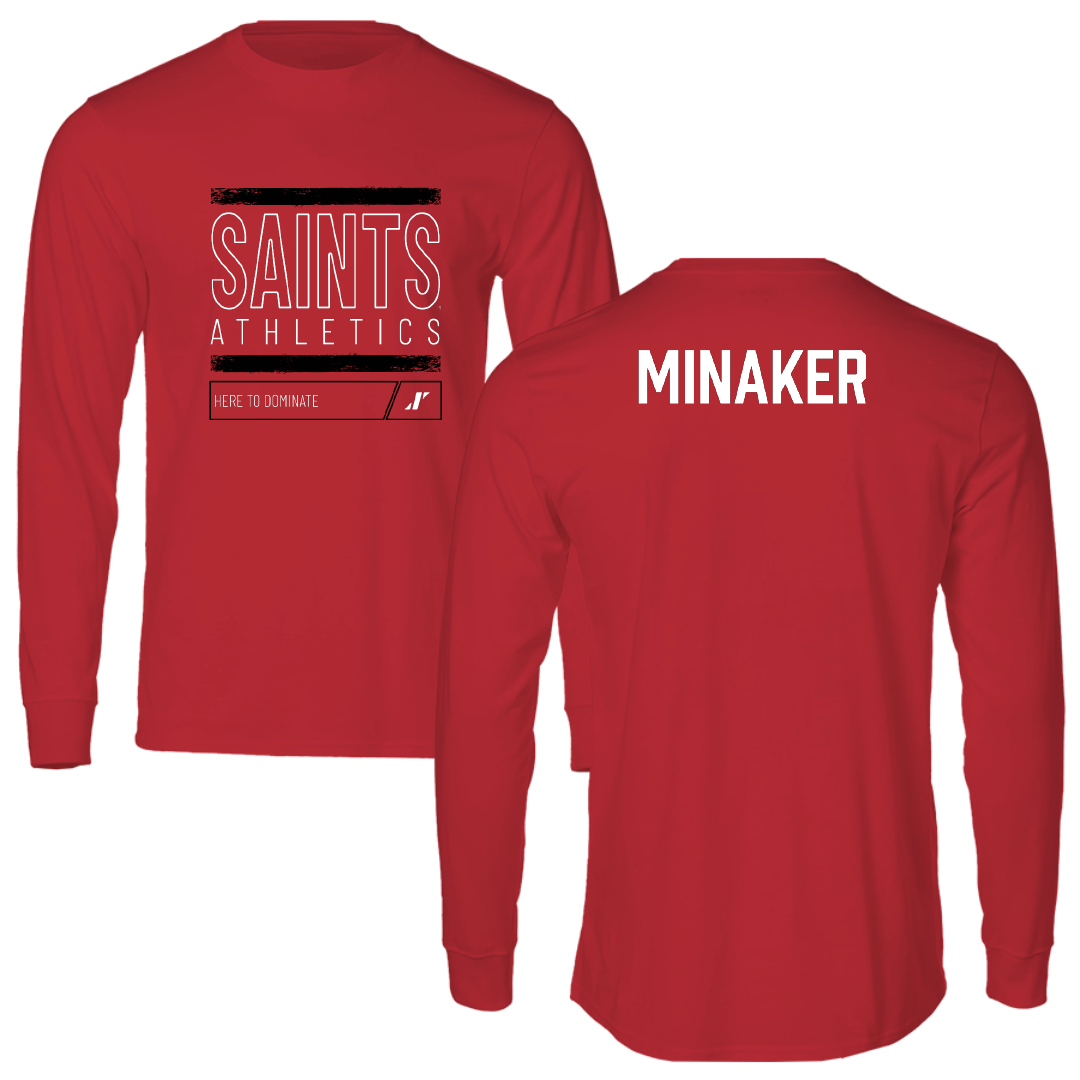 D'Youville University TF and XC Red Dominate Performance Long Sleeve - Harper Minaker