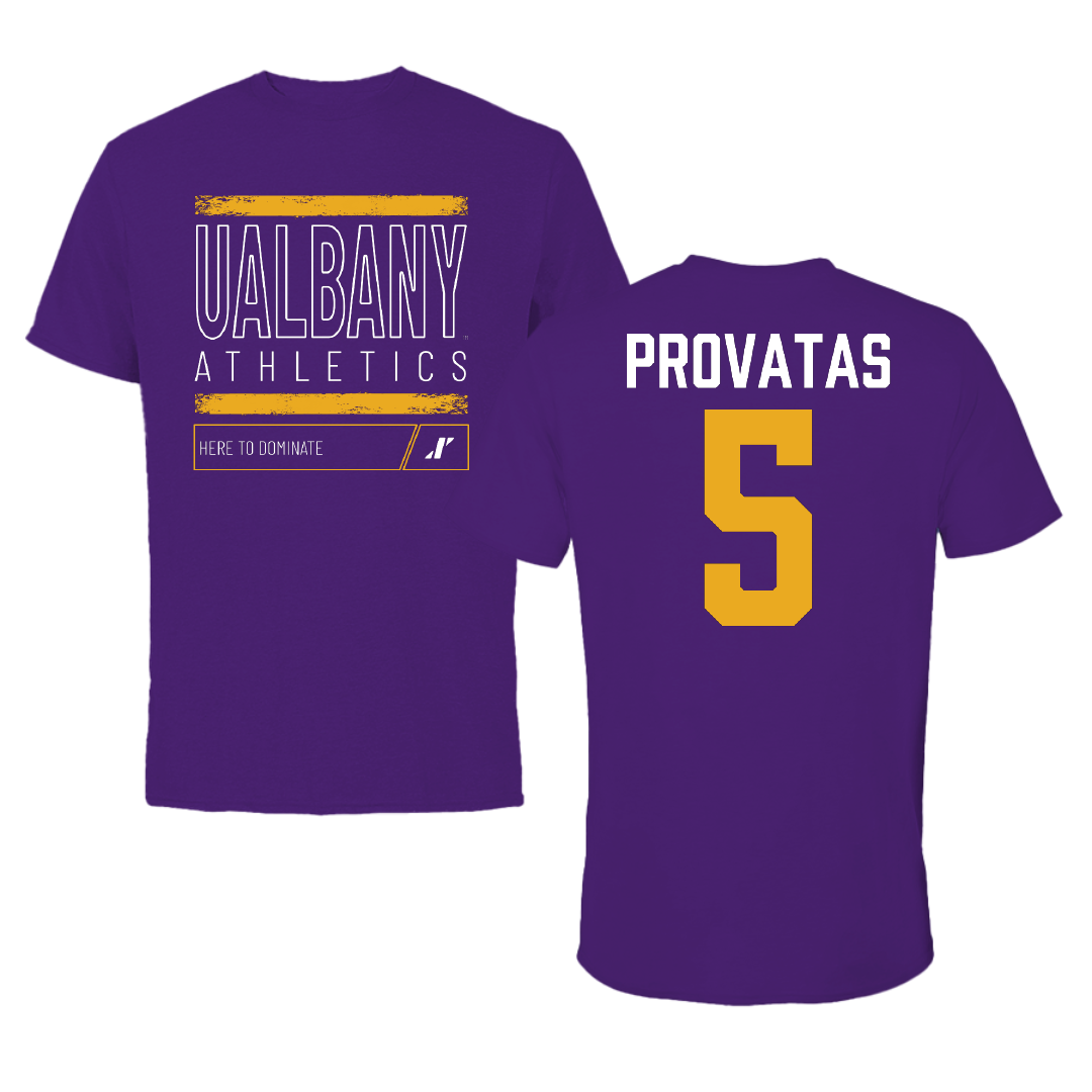 University at Albany Volleyball Purple Dominate Tee - #5 Kiki Provatas