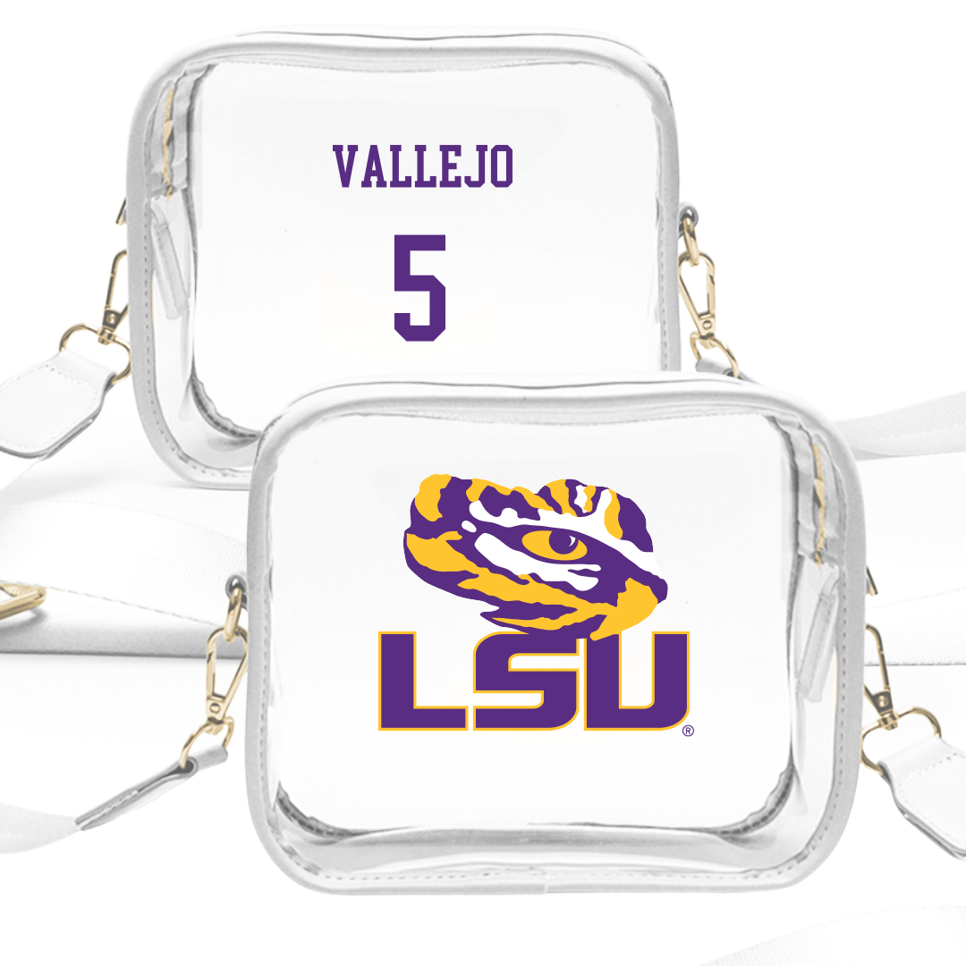 Louisiana State University Softball White Clear Stadium Bag - #5 Ashley Vallejo