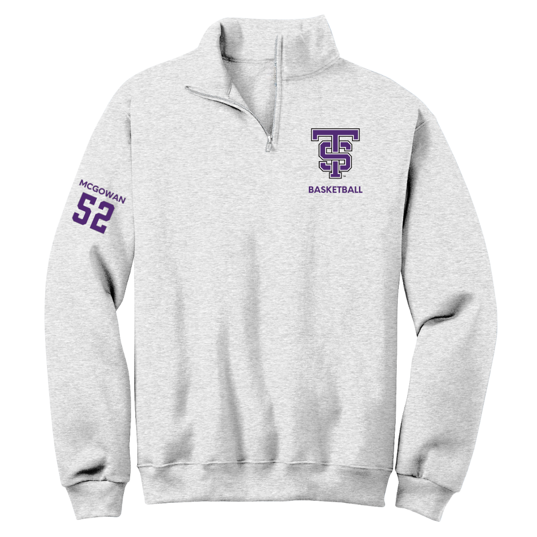 University of St. Thomas (Minnesota) Basketball (W) Light Gray Quarter-Zip - #52 Savannah McGowan