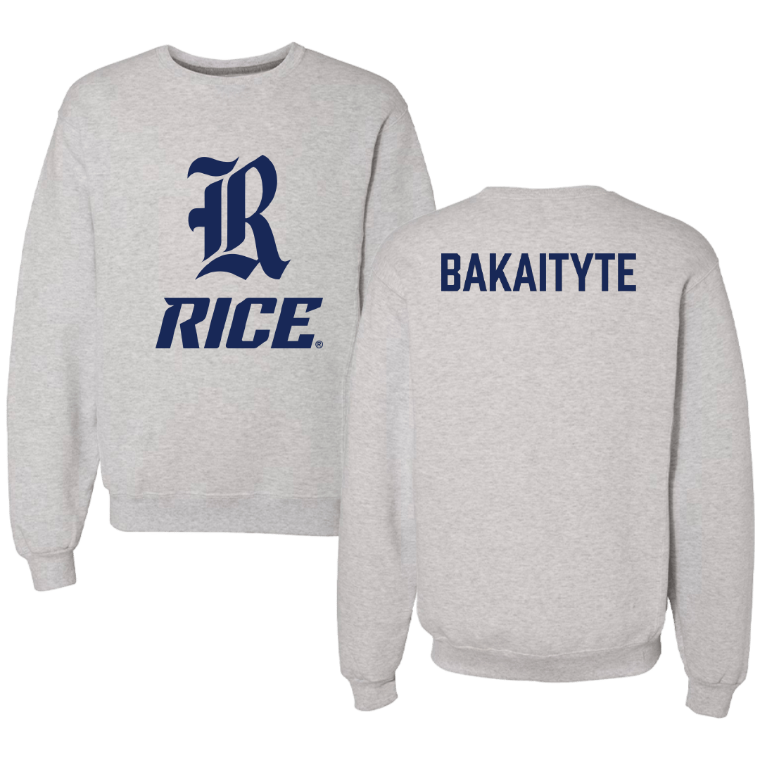 Rice University Tennis (W) Gray Crewneck - Uma Bakaityte