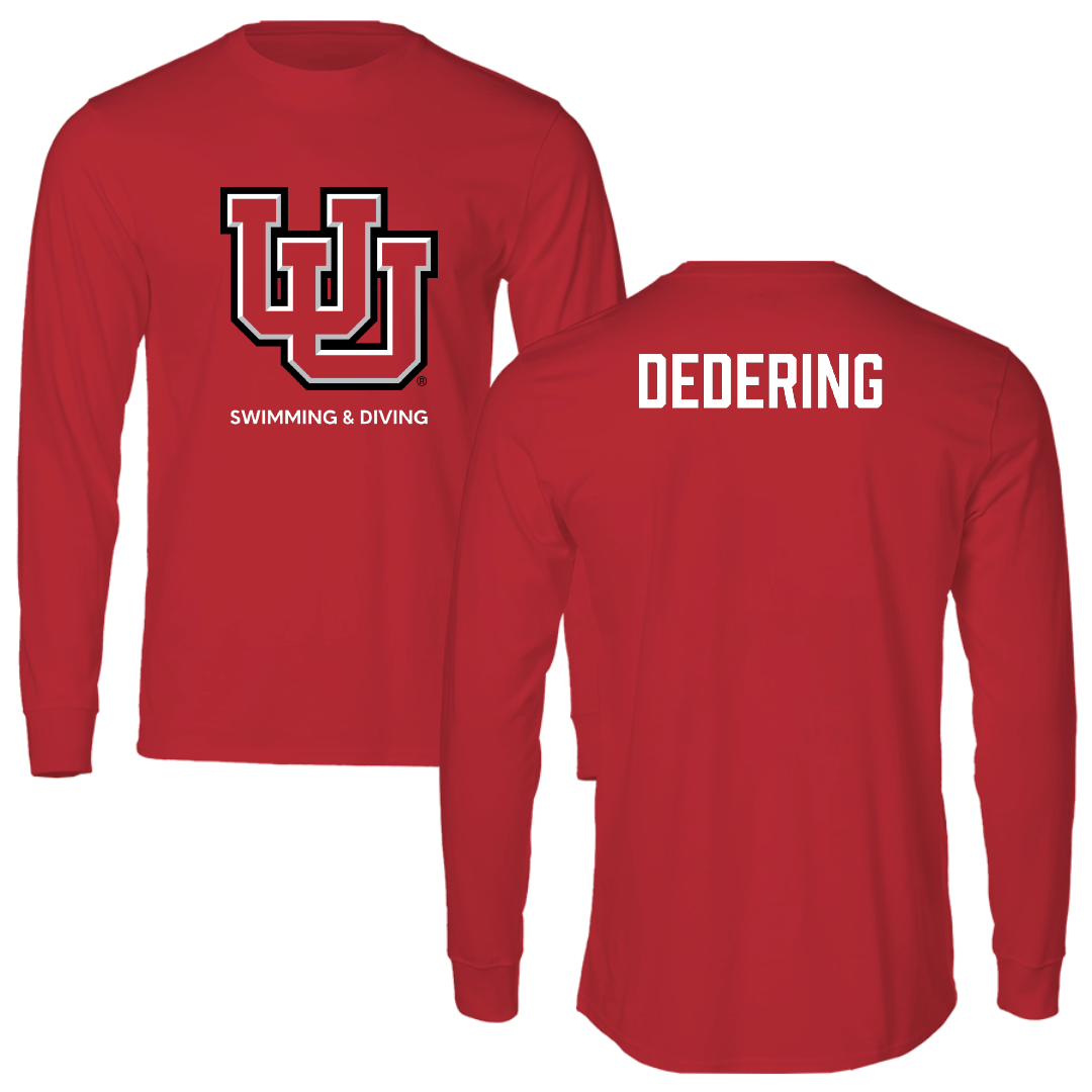 University of Utah Swimming & Diving Red Block Long Sleeve - Matthew Dedering