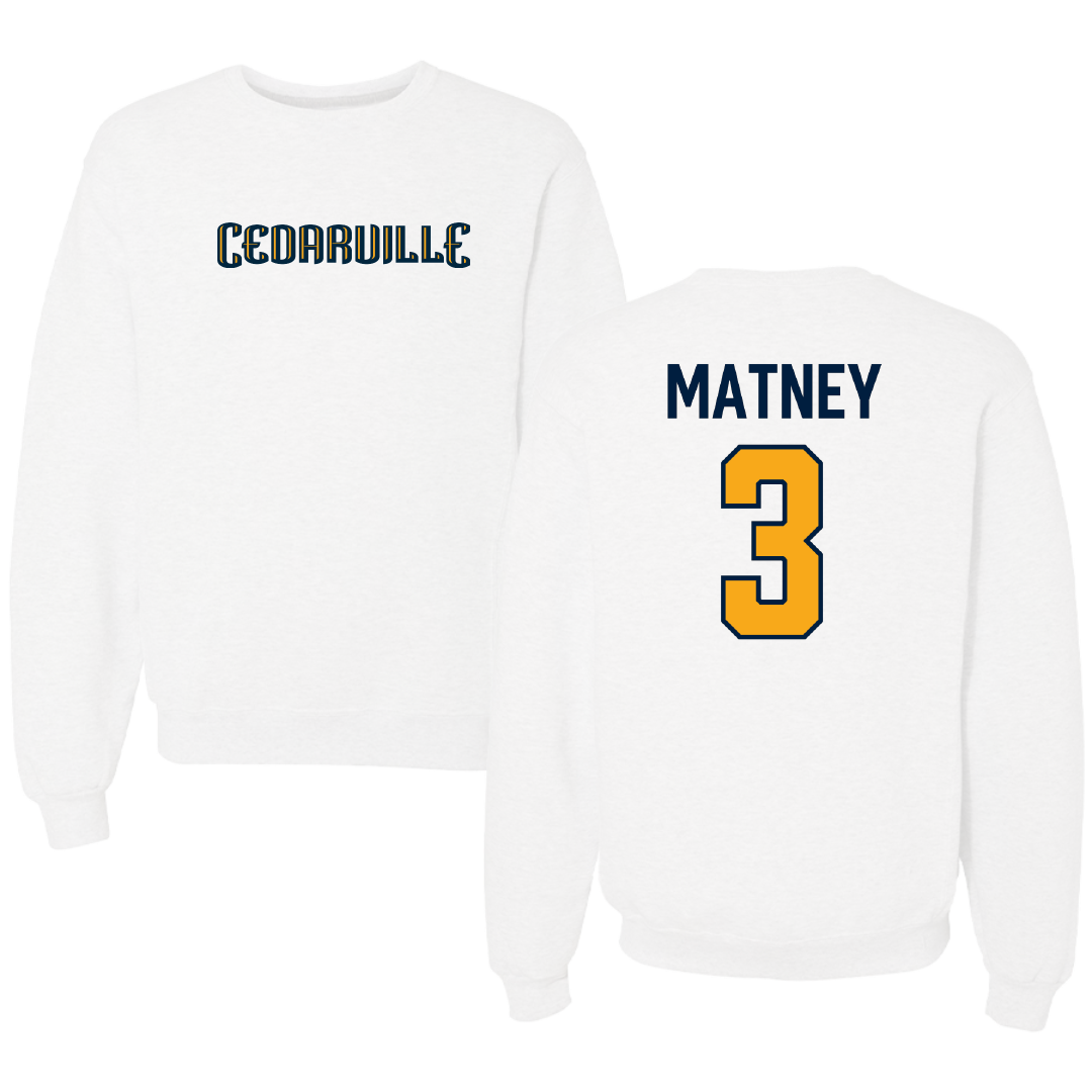 Cedarville University Volleyball (W) White Crewneck - #3 Kaley Matney