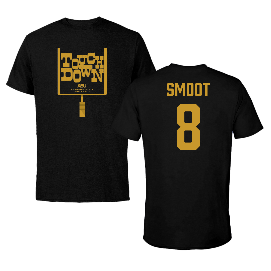 Alabama State University Football Black Touchdown Tee - #8 TeSean Smoot