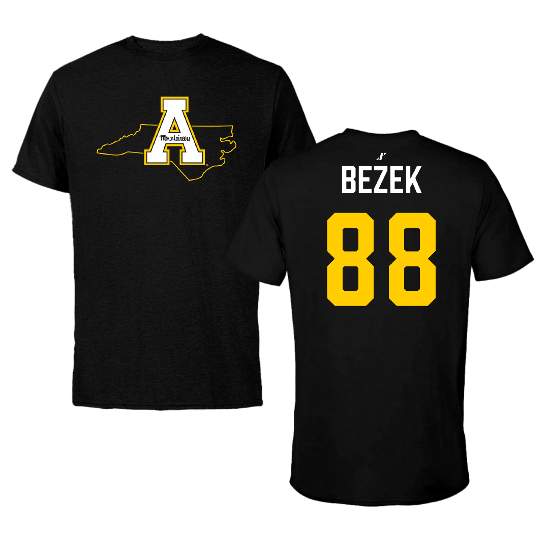 Appalachian State University Ice Hockey (M) Black State Tee - #88 Joseph Bezek