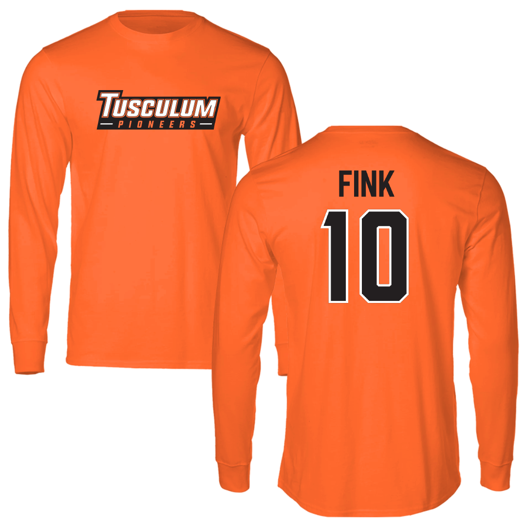 Tusculum University Lacrosse Orange Long Sleeve - #10 Marissa Fink