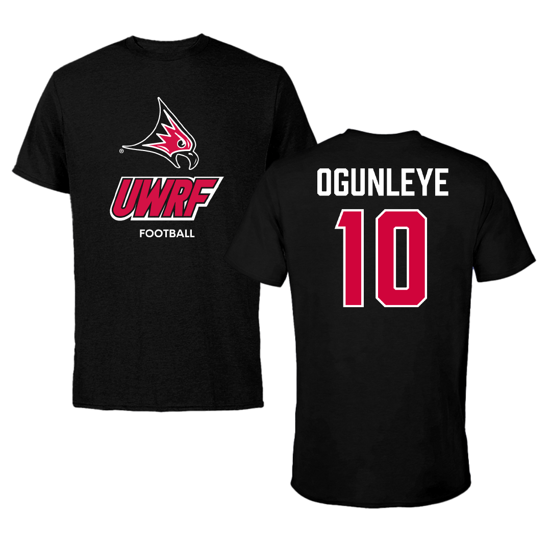University of Wisconsin-River Falls Football Black Tee - #10 Israel Ogunleye