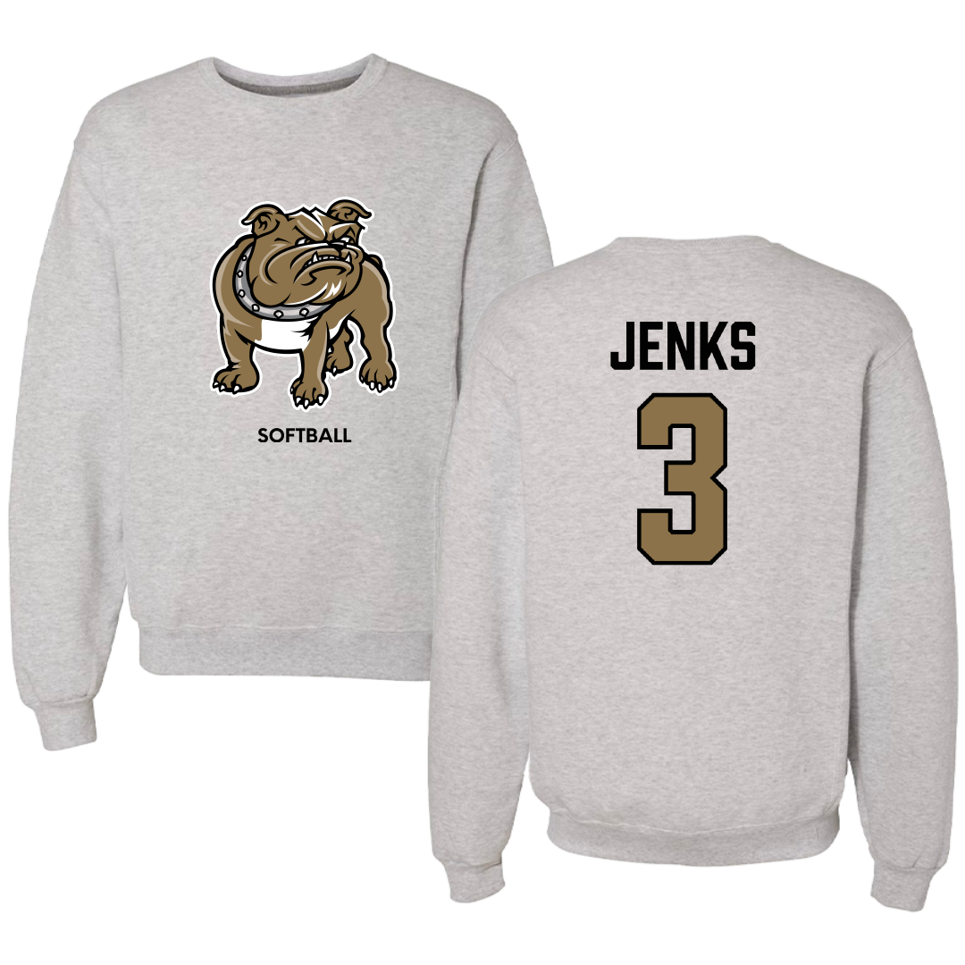 Bryant University Softball Light Gray Crewneck - #3 Jadyn Jenks
