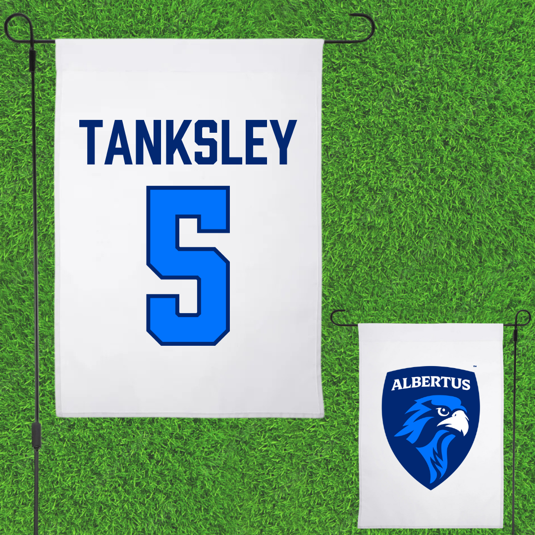 Albertus Magnus College Basketball (M) White Garden Flag - #5 Deivone Tanksley