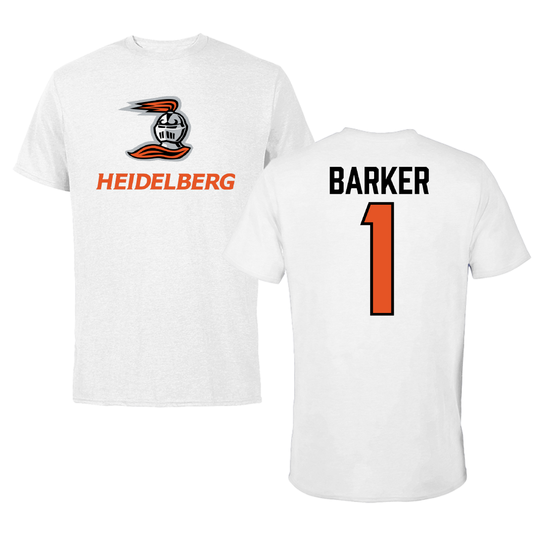 Heidelberg University Lacrosse White Tee - #1 Charles Barker