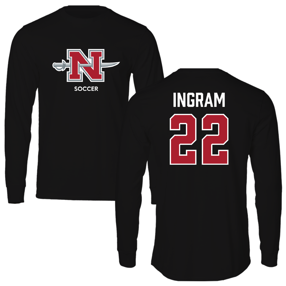 Nicholls State University Soccer (W) Black Mascot Long Sleeve - #22 Kori Ingram